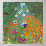 Blumengarten von Gustav Klimt Poster<br><div class="desc">Schönes farbenfrohes Gemälde eines Blumengartens von Gustav Klimt. Phantastische Farbvariationen und wunderschöne Blume passen einfach wunderschön zu vielen wunderbaren Produkten und Geschenkideen.</div>