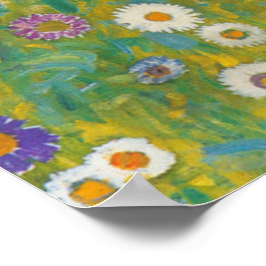 Blumengarten von Gustav Klimt Poster (Ecke)
