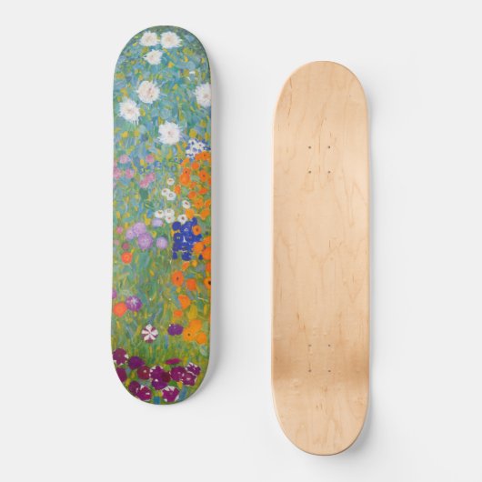 Blumengarten (von Gustav Klimt) Skateboard (Vorderseite)