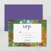 Blumengarten von Gustav Klimt UAWG RSVP Karte (Vorne/Hinten)