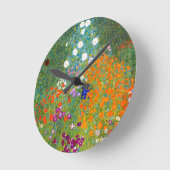 Blumengarten von Gustav Klimt Vintag Runde Wanduhr (Winkel)