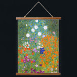 Blumengarten von Gustav Klimt Vintag Wandteppich Mit Holzrahmen<br><div class="desc">Bauerngarten / Blumengarten / Hütte Garten Vintage Kunst 1905 von dem österreichischen Symbolik & Jugendstil-Künstler Gustav Klimt (1862-1918)</div>