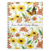 Blumengarten Wasserfarbe Design Notizblock (Vorderseite)
