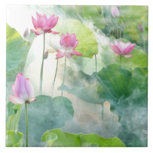 Blumengarten Wasserfarbe Fliese (Vorderseite)