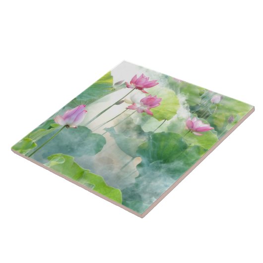 Blumengarten Wasserfarbe Fliese (Seite)