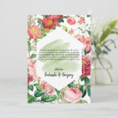 Blumengarten, Wasserfarbe & geometrische Hochzeit Dankeskarte (Stehend Vorderseite)