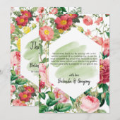 Blumengarten, Wasserfarbe & geometrische Hochzeit Dankeskarte (Vorne/Hinten)