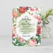 Blumengarten, Wasserfarbe & geometrische Hochzeit Einladung (Stehend Vorderseite)
