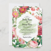 Blumengarten, Wasserfarbe & geometrische Hochzeit Einladung (Vorderseite)