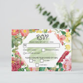 Blumengarten, Wasserfarbe & geometrische Hochzeit  RSVP Karte (Stehend Vorderseite)