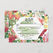 Blumengarten, Wasserfarbe & geometrische Hochzeit  RSVP Karte (Vorne/Hinten)