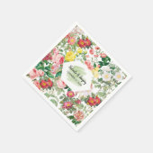 Blumengarten, Wasserfarbe & geometrische Hochzeit Serviette (Ecke)