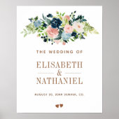 Blumengarten Wasserfarbe Hochzeitszeichen Poster (Vorne)