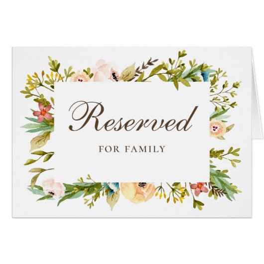 Blumengarten Wasserfarbe Hochzeitszeichen vorbehal (Vorderseite (Horizontal))