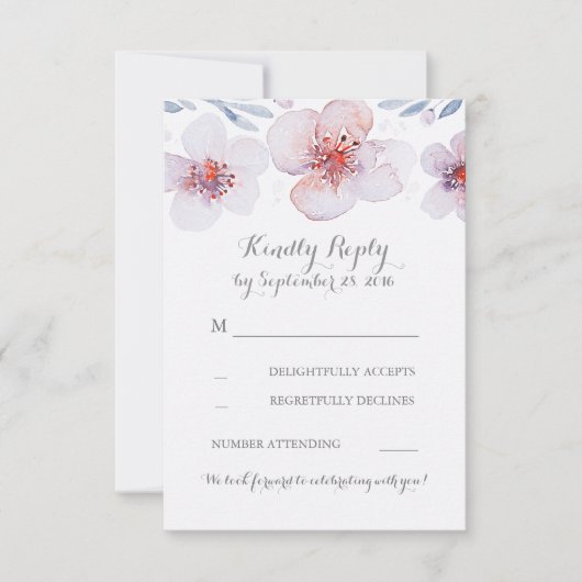 Blumengarten Wasserfarbe Moderne Hochzeitskarten RSVP Karte (Vorderseite)