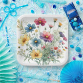 Blumengarten Wasserfarben Botanischer Garten Pappteller (Party)