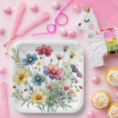 Blumengarten Wasserfarben Botanischer Garten Pappteller (Party)