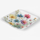 Blumengarten Wasserfarben Botanischer Garten Pappteller (Gewinkelt)