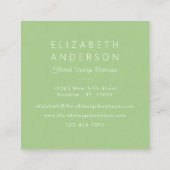 Blumengarten Wasserfarben GRÜNE GRENZE Quadratische Visitenkarte (Rückseite)