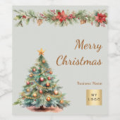 Blumengarten Weihnachtsgeschäft Party Weinetikett (Einzelnes Label)