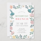 Blumengarten Weißer Muttertag Brunch Einladung (Vorderseite)