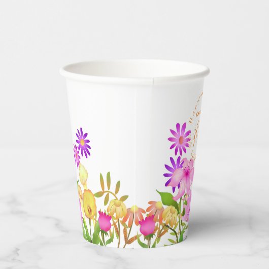 Blumengarten White Pappbecher (Rechts)