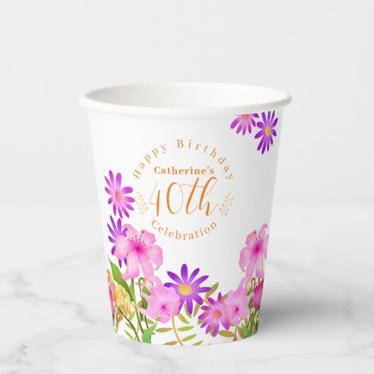 Blumengarten White Pappbecher (Vorderseite)