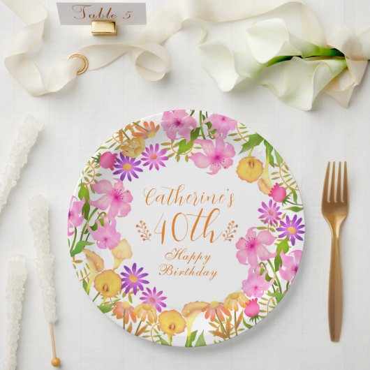 Blumengarten White Pappteller (Hochzeit)