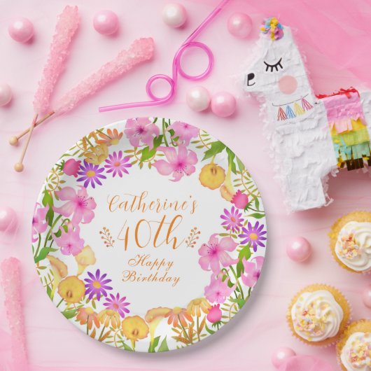 Blumengarten White Pappteller (Party)