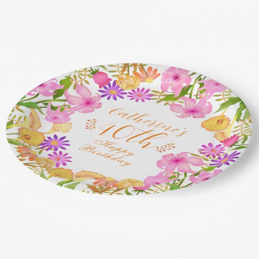 Blumengarten White Pappteller (Schrägansicht)