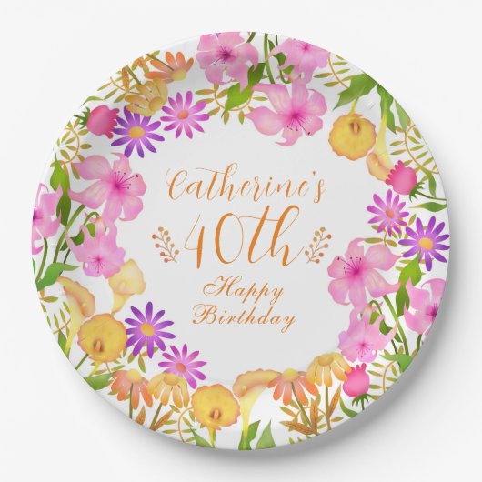 Blumengarten White Pappteller (Vorderseite)