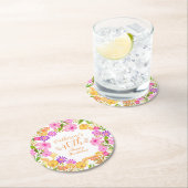 Blumengarten White Runder Pappuntersetzer (Vor Ort)