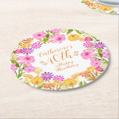 Blumengarten White Runder Pappuntersetzer (Angewinkelt)