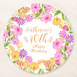 Blumengarten White Runder Pappuntersetzer