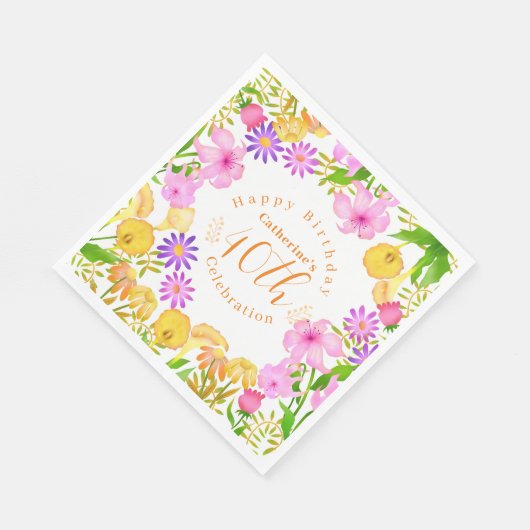 Blumengarten White Serviette (Ecke)