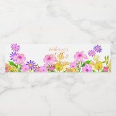 Blumengarten White Wasserflaschenetikett (Einzelnes Label)