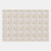 Blumengarten Wilde Blume Muster Botanisches Grün Geschenkpapier Set (Vorderseite 3)