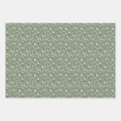 Blumengarten Wilde Blume Muster Botanisches Grün Geschenkpapier Set (Vorderseite 2)