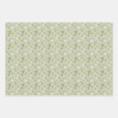 Blumengarten Wilde Blume Muster Botanisches Grün Geschenkpapier Set (Vorderseite)