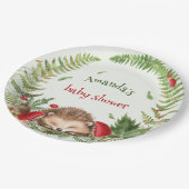 Blumengarten Woodland Igel Babydusche Pappteller (Schrägansicht)