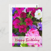 Blumengarten zum Geburtstag Postkarte (Vorne/Hinten)