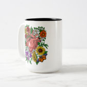 Blumengarten Zweifarbige Tasse (Vorderseite Links)