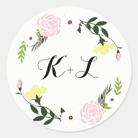 Blumengartenaufkleber Runder Aufkleber (Vorderseite)