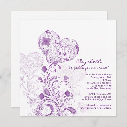 BlumengartenBridal Dusche Einladung (Vorne/Hinten)