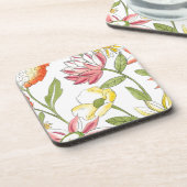 Blumengartendesign mit weißem Hintergrund Getränkeuntersetzer (Linke Seite)