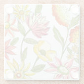 Blumengartendesign mit weißem Hintergrund Glasuntersetzer (Rückseite)