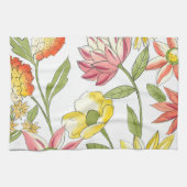 Blumengartendesign mit weißem Hintergrund Handtuch (Horizontal)