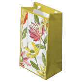 Blumengartendesign mit weißem Hintergrund Kleine Geschenktüte (Rückseite Schrägansicht)