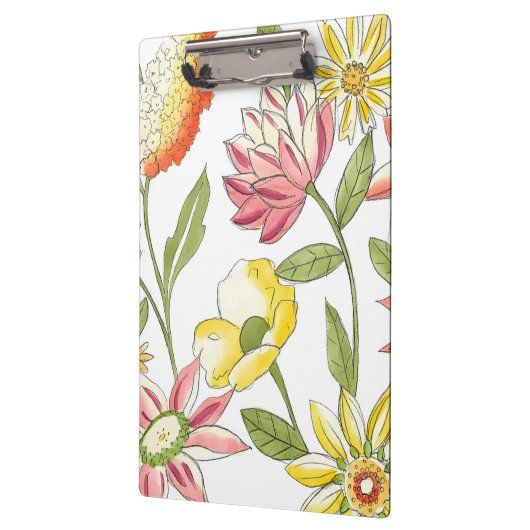 Blumengartendesign mit weißem Hintergrund Klemmbrett (Links)