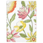 Blumengartendesign mit weißem Hintergrund Klemmbrett (Rückseite)